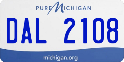MI license plate DAL2108