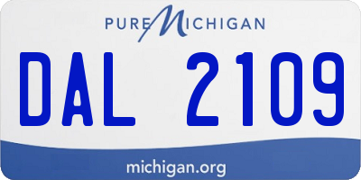 MI license plate DAL2109