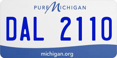 MI license plate DAL2110