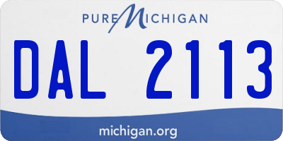 MI license plate DAL2113