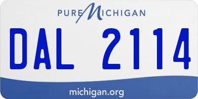MI license plate DAL2114