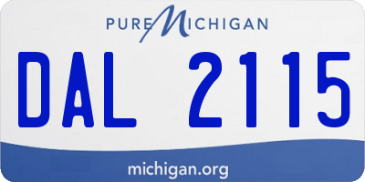 MI license plate DAL2115