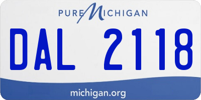 MI license plate DAL2118