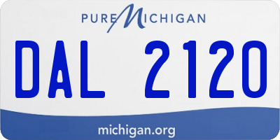 MI license plate DAL2120