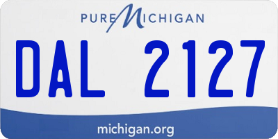 MI license plate DAL2127
