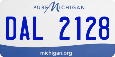 MI license plate DAL2128