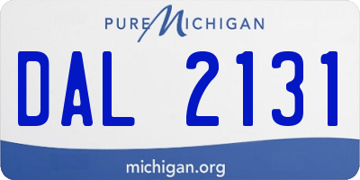 MI license plate DAL2131