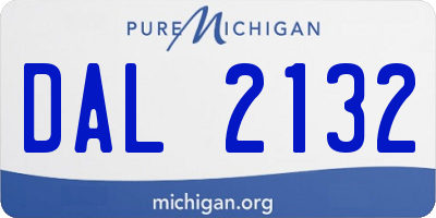 MI license plate DAL2132