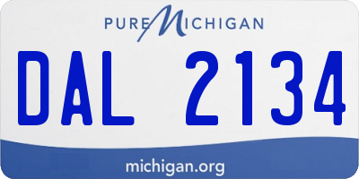 MI license plate DAL2134