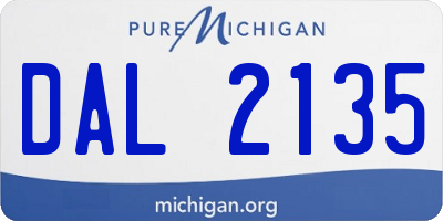 MI license plate DAL2135