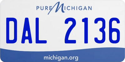 MI license plate DAL2136