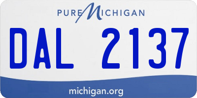 MI license plate DAL2137