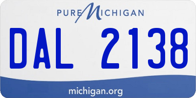 MI license plate DAL2138