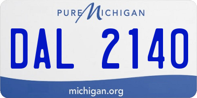 MI license plate DAL2140