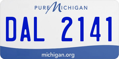 MI license plate DAL2141