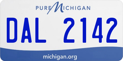 MI license plate DAL2142