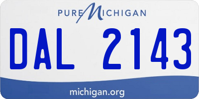 MI license plate DAL2143