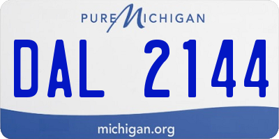 MI license plate DAL2144
