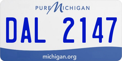 MI license plate DAL2147