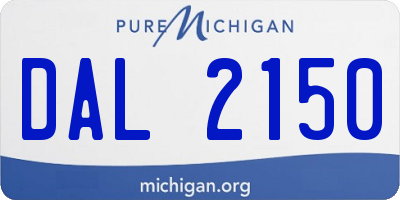 MI license plate DAL2150
