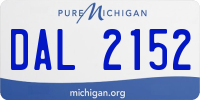 MI license plate DAL2152