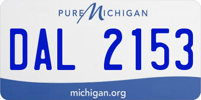 MI license plate DAL2153