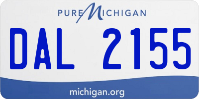 MI license plate DAL2155