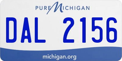 MI license plate DAL2156