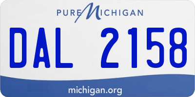 MI license plate DAL2158