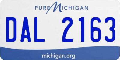 MI license plate DAL2163