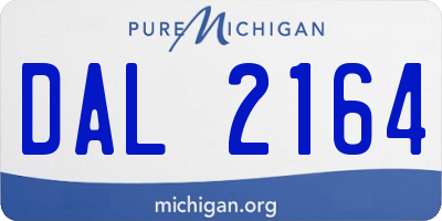 MI license plate DAL2164