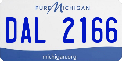 MI license plate DAL2166