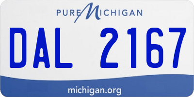 MI license plate DAL2167
