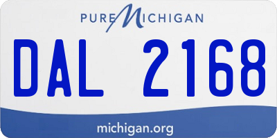 MI license plate DAL2168
