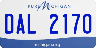 MI license plate DAL2170