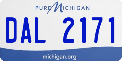 MI license plate DAL2171