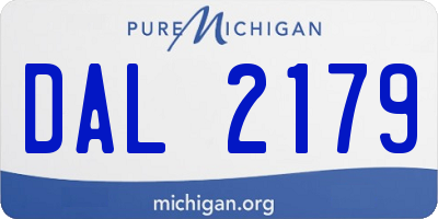 MI license plate DAL2179