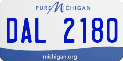 MI license plate DAL2180