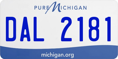 MI license plate DAL2181