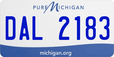 MI license plate DAL2183