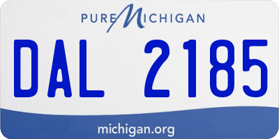 MI license plate DAL2185