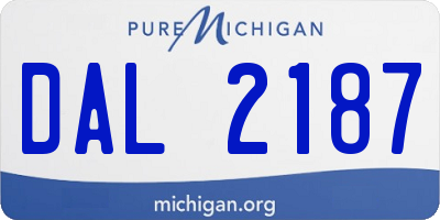 MI license plate DAL2187