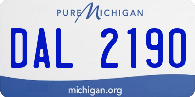 MI license plate DAL2190