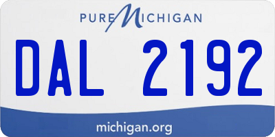 MI license plate DAL2192