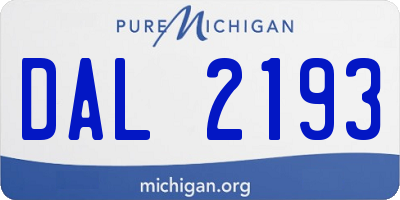 MI license plate DAL2193