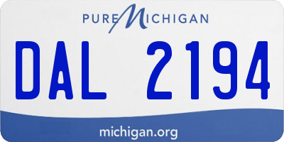 MI license plate DAL2194