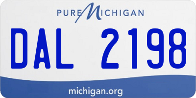 MI license plate DAL2198