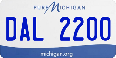 MI license plate DAL2200