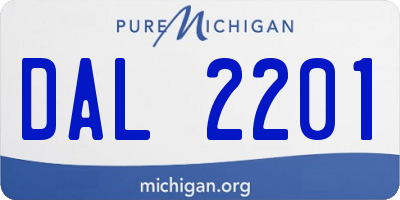 MI license plate DAL2201