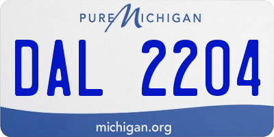 MI license plate DAL2204